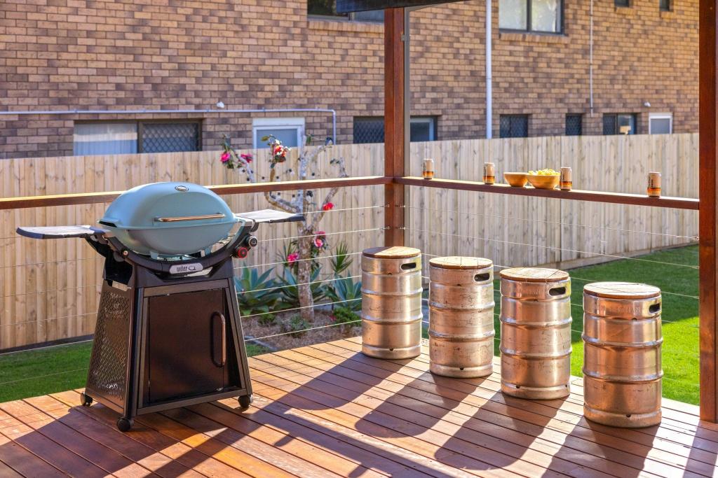 Large deck with barbeque at Joeys Getaway