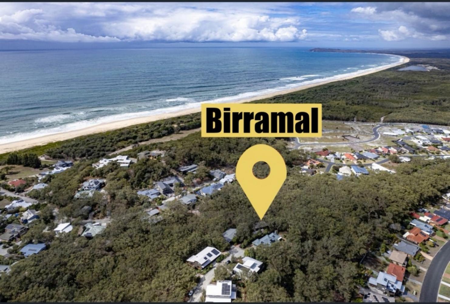 aerial view of Birramal hideaway near Pilot Beach, Kattang Nature Reserve and lookout, andGogleys Bay